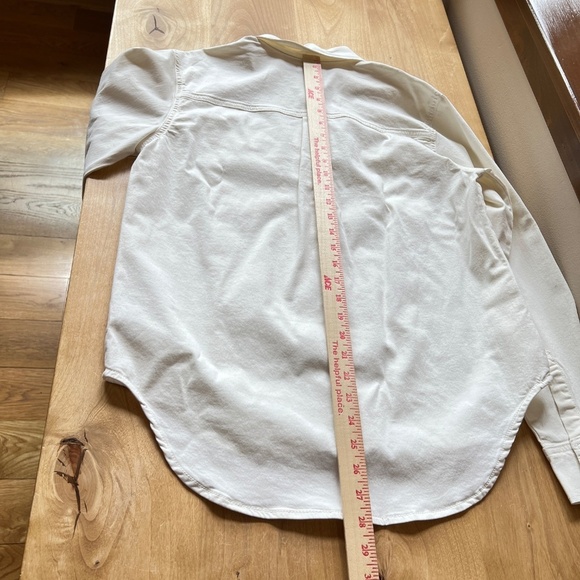 GOOD AMERICAN SHIRT NWT S CLOUD WHITE IVORY WESTERN CASUAL MINIMALIST CLASSIC - Picture 9 of 12
